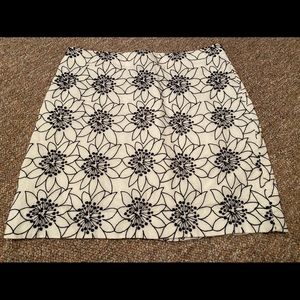 J Crew white embroidered skirt sz 10. Fully lined.